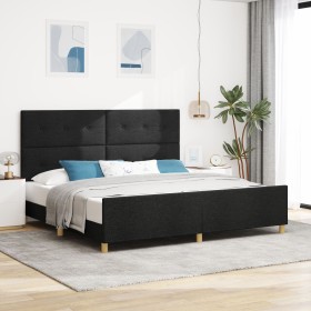 Cama Negra 200x200 cm de Tela de , Camas y somieres - Ref: Foro24-3344755, Precio: 275,98 €, Descuento: %