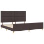 Estructura de cama en marrón oscuro 200x200 cm de tela de , Camas y somieres - Ref: Foro24-3344756, Precio: 269,66 €, Descuen...