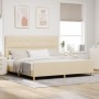 Cama Crema 200x200 cm en Tela de , Camas y somieres - Ref: Foro24-3344758, Precio: 254,46 €, Descuento: %