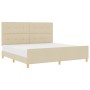 Cama Crema 200x200 cm en Tela de , Camas y somieres - Ref: Foro24-3344758, Precio: 254,46 €, Descuento: %