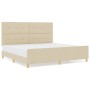 Cama Crema 200x200 cm en Tela de , Camas y somieres - Ref: Foro24-3344758, Precio: 254,46 €, Descuento: %