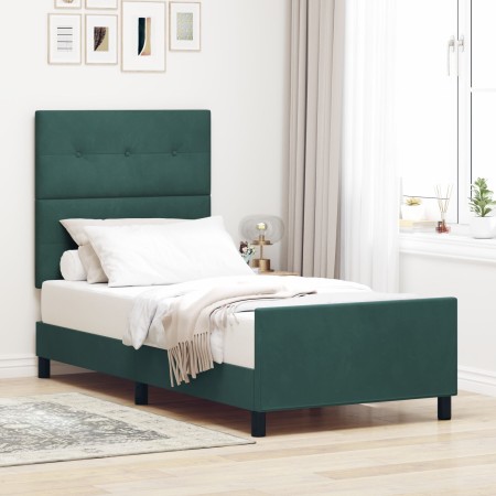 Estructura de Cama de Terciopelo Verde Oscuro 80x200 cm de , Camas y somieres - Ref: Foro24-3344906, Precio: 136,33 €, Descue...