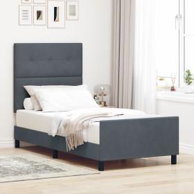estructura de cama gris oscuro 90x190 cm terciopelo de , Camas y somieres - Ref: Foro24-3344910, Precio: 140,06 €, Descuento: %