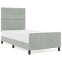 Estructura de Cama Gris Claro 90x200 cm Terciopelo de , Camas y somieres - Ref: Foro24-3344915, Precio: 156,02 €, Descuento: %