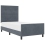 Estructura de Cama en Gris Oscuro, 100x200 cm, Hecha de Terciopelo de , Camas y somieres - Ref: Foro24-3344922, Precio: 137,8...