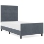 Estructura de Cama en Gris Oscuro, 100x200 cm, Hecha de Terciopelo de , Camas y somieres - Ref: Foro24-3344922, Precio: 137,8...