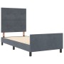 Estructura de Cama en Gris Oscuro, 100x200 cm, Hecha de Terciopelo de , Camas y somieres - Ref: Foro24-3344922, Precio: 137,8...