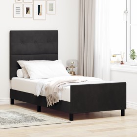 Cama Negra 100x200 cm de Terciopelo de , Camas y somieres - Ref: Foro24-3344923, Precio: 147,04 €, Descuento: %