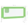 Barandilla de seguridad cama de niño verde tela 150x25 cm de vidaXL, Barandillas de seguridad - Ref: Foro24-10193, Precio: 32...