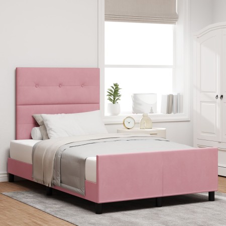 Cama Rosa 120x190 cm Terciopelo de , Camas y somieres - Ref: Foro24-3344932, Precio: 188,05 €, Descuento: %