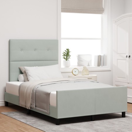 Estructura de Cama de Terciopelo Gris Claro 120x200 cm de , Camas y somieres - Ref: Foro24-3344933, Precio: 173,56 €, Descuen...
