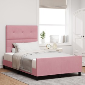 Estructura de Cama de Terciopelo Rosa 120x200 cm de , Camas y somieres - Ref: Foro24-3344938, Precio: 195,78 €, Descuento: %