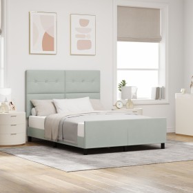 Estructura de Cama Gris Claro 140x190 cm Terciopelo de , Camas y somieres - Ref: Foro24-3344939, Precio: 204,07 €, Descuento: %