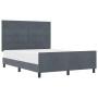Estructura de Cama de Terciopelo Gris Oscuro 140x190 cm de , Camas y somieres - Ref: Foro24-3344940, Precio: 215,19 €, Descue...