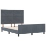 Estructura de Cama de Terciopelo Gris Oscuro 140x190 cm de , Camas y somieres - Ref: Foro24-3344940, Precio: 215,19 €, Descue...