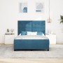 Estructura de Cama Azul Oscuro 140x190 cm Terciopelo de , Camas y somieres - Ref: Foro24-3344943, Precio: 230,15 €, Descuento: %