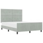 Estructura de Cama Gris Claro 140x200 cm Terciopelo de , Camas y somieres - Ref: Foro24-3344945, Precio: 222,47 €, Descuento: %