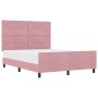 Estructura de Cama Rosa 140x200 cm Terciopelo de , Camas y somieres - Ref: Foro24-3344950, Precio: 227,84 €, Descuento: %