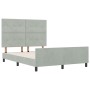 Cama Gris Claro 160x200 cm Terciopelo de , Camas y somieres - Ref: Foro24-3344951, Precio: 227,83 €, Descuento: %