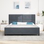 Estructura de Cama Gris Oscuro 200x200 cm Terciopelo de , Camas y somieres - Ref: Foro24-3344964, Precio: 253,20 €, Descuento: %