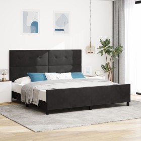 Estructura de Cama Negra 200x200 cm Terciopelo de , Camas y somieres - Ref: Foro24-3344965, Precio: 251,28 €, Descuento: %
