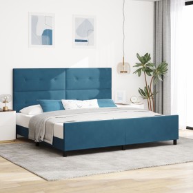 Cama Azul Oscuro 200x200 cm Terciopelo de , Camas y somieres - Ref: Foro24-3344967, Precio: 275,48 €, Descuento: %