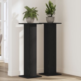 Soporte para plantas 2 piezas Negro Roble 30x30x95 cm Madera elaborada de , Soportes para macetas - Ref: Foro24-3345110, Prec...