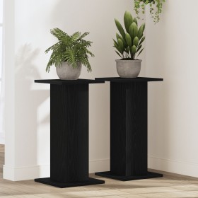 Soportes para altavoces 2 pcs Roble Negro 30x30x60 cm Madera elaborada de , Armarios roperos - Ref: Foro24-3345112, Precio: 5...