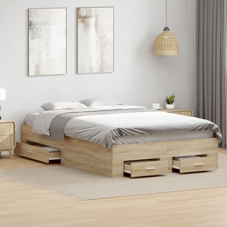 Estructura de cama sin colchón con cajones Doble de madera engineered de , Camas y somieres - Ref: Foro24-3345114, Precio: 19...