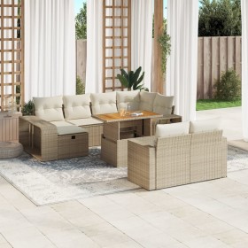 Set de sofás de jardín 11pzas con cojines ratán sintético beige en Conjuntos de jardín | Comprar online en Foru.es