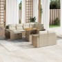 Set de sofás de jardín 11pzas con cojines ratán sintético beige en Conjuntos de jardín | Comprar online en Foru.es