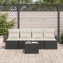 Juego de sofá de jardín de 5 piezas con cojines Negro Poliratán de , Sofás de exterior - Ref: Foro24-3345227, Precio: 314,55 ...