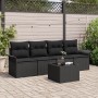Juego de Sofás de Jardín de 5 Piezas con Cojines Ratán Negro de , Sofás de exterior - Ref: Foro24-3345233, Precio: 316,55 €, ...