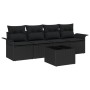 Juego de Sofás de Jardín de 5 Piezas con Cojines Ratán Negro de , Sofás de exterior - Ref: Foro24-3345233, Precio: 316,55 €, ...