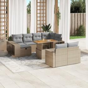 Set de sofás de jardín 11pzas con cojines ratán sintético beige en Conjuntos de jardín | Comprar online en Foru.es