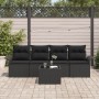 Juego de Sofás de Jardín de 5 Piezas con Cojines Ratán Negro de , Sofás de exterior - Ref: Foro24-3345233, Precio: 316,55 €, ...