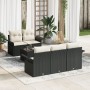 Set de Sofá de Jardín de 6 Piezas con Cojines Negro Poliratán de , Sofás de exterior - Ref: Foro24-3345237, Precio: 431,07 €,...