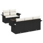 Set de Sofá de Jardín de 6 Piezas con Cojines Negro Poliratán de , Sofás de exterior - Ref: Foro24-3345237, Precio: 431,07 €,...