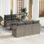 Conjunto de Sofás de Jardín Set de 6 Gris Rattan, Poliéster de , Sofás de exterior - Ref: Foro24-3345239, Precio: 443,21 €, D...