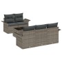 Conjunto de Sofás de Jardín Set de 6 Gris Rattan, Poliéster de , Sofás de exterior - Ref: Foro24-3345239, Precio: 443,21 €, D...
