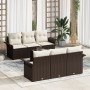 Conjunto de Sofá de Jardín de 7 Piezas con Cojines Marrón Poliratán de , Sofás de exterior - Ref: Foro24-3345248, Precio: 509...