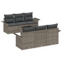 Juego de sofá de jardín de 7 piezas con cojines Gris Poliratán de , Sofás de exterior - Ref: Foro24-3345249, Precio: 490,05 €...
