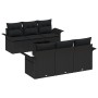 Conjunto de Sofá de Jardín de 7 Piezas con Cojines Negro Ratán Polimérico de , Sofás de exterior - Ref: Foro24-3345253, Preci...