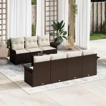 Juego de Sofás de Jardín de 8 Piezas con Cojines Marrón Rattan Sintético de , Sofás de exterior - Ref: Foro24-3345268, Precio...