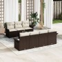Juego de Sofás de Jardín de 8 Piezas con Cojines Marrón Rattan Sintético de , Sofás de exterior - Ref: Foro24-3345268, Precio...