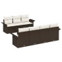Juego de Sofás de Jardín de 8 Piezas con Cojines Marrón Rattan Sintético de , Sofás de exterior - Ref: Foro24-3345268, Precio...