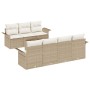 Conjunto de Sofá de Jardín de 8 Piezas con Cojines Beige Ratán Polipropileno de , Sofás de exterior - Ref: Foro24-3345271, Pr...