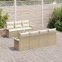 Conjunto de Sofá de Jardín de 8 Piezas con Cojines Beige Ratán Polipropileno de , Sofás de exterior - Ref: Foro24-3345271, Pr...