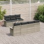 Conjunto de Sofás de Jardín de 8 Piezas con Cojines Gris Claro Poliratán de , Sofás de exterior - Ref: Foro24-3345272, Precio...