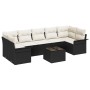 Conjunto de sofá de jardín de 8 piezas con cojines Negros de polirratán de , Sofás de exterior - Ref: Foro24-3345277, Precio:...